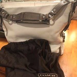 Authentic Vintage Coach white/grey Handbag